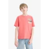 Defacto E0185 Kırmızı Erkek Çocuk Bisiklet Yaka Baskılı Kısa Kollu Tişört