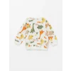 LCW Kids Ekru Bisiklet Yaka Erkek Bebek Sweatshirt ve Pantolon 2li