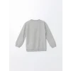 LCW Kids Gri Bisiklet Yaka Baskılı Erkek Bebek Sweatshirt ve Eşofman Alt 2li