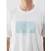 XSIDE Ekru Bisiklet Yaka Baskılı Penye Erkek Tişört