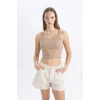 Defacto B0563 Bej Coool Fitted Fitilli Kaşkorse Basic Düz Atlet