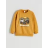 LCW Kids Sari Bisiklet Yaka Baskılı Erkek Bebek Sweatshirt ve Eşofman Alt 2li