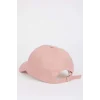 Defacto D9477 Pembe Kadın Etiket Baskılı Dokuma Beyzbol Basketbol Şapkası