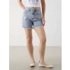 XSIDE Mavi Dar Fit Yırtık Detaylı Kadın Jean Şort
