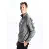 LCWAIKIKI Basic Gri Dik Yaka Erkek Sweatshirt