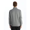 LCWAIKIKI Basic Gri Dik Yaka Erkek Sweatshirt