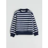 LCW Kids Lacivert Bisiklet Yaka Baskılı Kız Çocuk Sweatshirt 2li