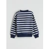LCW Kids Lacivert Bisiklet Yaka Baskılı Kız Çocuk Sweatshirt 2li