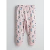 LCW Kids Pembe Bisiklet Yaka Çiçekli Kız Bebek Pijama Takımı
