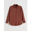 LCWAIKIKI Classic Kahverengi Dokulu Kadın Gömlek