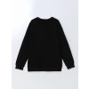 LCWAIKIKI Classic Siyah Bisiklet Yaka Uzun Kollu Baskılı Erkek Sweatshirt