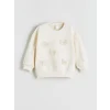 LCW Kids Ekru Kelebek Nakışlı Kız Çocuk Sweatshirt