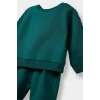 Defacto E8430A5GN671 Yeşil Erkek Bebek 2li Takım Basic Düz Sweatshirt Eşofman Altı