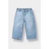 Defacto F1829A5BE394 Mavi Kız Bebek Okul Wide Leg Jean Pantolon