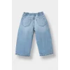 Defacto F1829A5BE394 Mavi Kız Bebek Okul Wide Leg Jean Pantolon