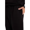 Defacto E6326AXBK81 Siyah Regular Fit Beli Bağcıklı Cepli Paçası Lastikli Şardonlu Basic Düz Jogger Eşofman Altı