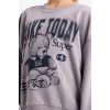 Defacto E6416A8PR314 Mor Kız Çocuk 2li Takım Baskılı Sweatshirt Eşofman Altı