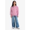 Defacto A2797A8PN455 Pembe Kız Çocuk Relax Fit Bisiklet Yaka Basic Düz Okul Sweatshirt