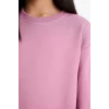 Defacto A2797A8PN455 Pembe Kız Çocuk Relax Fit Bisiklet Yaka Basic Düz Okul Sweatshirt