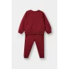 Defacto D2599A5BR285 Bordo Erkek Bebek 2li Takım Baskılı Okul Sweatshirt Eşofman Altı