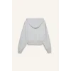 Defacto F8911AXGR210 Gri Coool Cropped Fit Kapüşonlu Baskılı Fermuarlı Sweatshirt