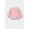 Defacto F0514A5PN99 Pembe Kız Bebek 2li Takım Çiçekli Sweatshirt İspanyol Paça Tayt