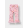 Defacto F0514A5PN99 Pembe Kız Bebek 2li Takım Çiçekli Sweatshirt İspanyol Paça Tayt