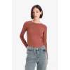 Defacto D3756AXBR228 Bordo Slim Fit Dar Kesim Bisiklet Yaka Basic Düz Uzun Kollu Tişört