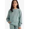 Defacto A2797A8GN1129 Yeşil Kız Çocuk Relax Fit Bisiklet Yaka Basic Düz Okul Sweatshirt