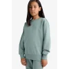 Defacto A2797A8GN1129 Yeşil Kız Çocuk Relax Fit Bisiklet Yaka Basic Düz Okul Sweatshirt