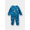 Defacto F0214A5BE535 Mavi Erkek Bebek 2li Takım Desenli Sweatshirt Eşofman Altı
