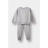 Defacto E8430A5GR52 Gri Erkek Bebek 2li Takım Basic Düz Sweatshirt Eşofman Altı