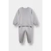 Defacto E8430A5GR52 Gri Erkek Bebek 2li Takım Basic Düz Sweatshirt Eşofman Altı