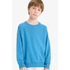 Defacto E8415A8BE278 Mavi Erkek Çocuk Bisiklet Yaka Basic Düz Okul Sweatshirt