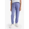 Defacto Y1226A6PR510 Mor Kız Çocuk Standart Fit Basic Düz Beli Lastikli Okul Jogger Eşofman Altı