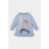 Defacto D8439A5BE551 Mavi Kız Bebek Disney Lilo & Stitch Bisiklet Yaka Uzun Kollu Sweat Elbise