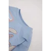 Defacto D8439A5BE551 Mavi Kız Bebek Disney Lilo & Stitch Bisiklet Yaka Uzun Kollu Sweat Elbise
