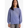 Defacto A2797A8PR510 Mor Kız Çocuk Relax Fit Bisiklet Yaka Basic Düz Okul Sweatshirt