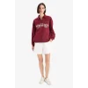 Defacto F1063AXBR248 Bordo Relax Fit Polo Yaka Baskılı Kalın Sweatshirt