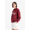 Defacto F1063AXBR248 Bordo Relax Fit Polo Yaka Baskılı Kalın Sweatshirt