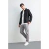 Defacto Y2651AZGR210 Gri Jogger Fit Beli Bağcıklı Lastikli Esnek Kumaş Cepli Duble Paça Pantolon