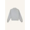 Defacto E9507AXGR93 Gri Relax Fit Yarım Balıkçı Yaka Baskılı Kalın Fermuarlı Sweatshirt