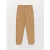 LCW Kids Bej Rahat Kalıp Erkek Çocuk Jogger Kargo Pantolon