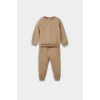 Defacto E8430A5BG109 Bej Erkek Bebek 2li Takım Basic Düz Sweatshirt Eşofman Altı