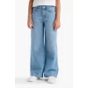 Defacto E5881A8NM39 Mavi Kız Çocuk Wide Leg Geniş Paça Jean Pantolon