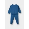 Defacto E8990A5BE376 Mavi Erkek Bebek 2li Takım Baskılı Sweatshirt Eşofman Altı