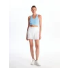 XSIDE ACTIVE Beyaz Kadın Beli Lastikli Düz Şort Etek