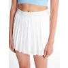 XSIDE ACTIVE Beyaz Kadın Beli Lastikli Düz Şort Etek
