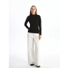 LCW Modest Siyah Dik Yaka Düz Uzun Kollu Kadın Body