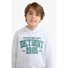 Defacto F2846A8GR400 Gri Erkek Çocuk Kapüşonlu Baskılı Sweatshirt